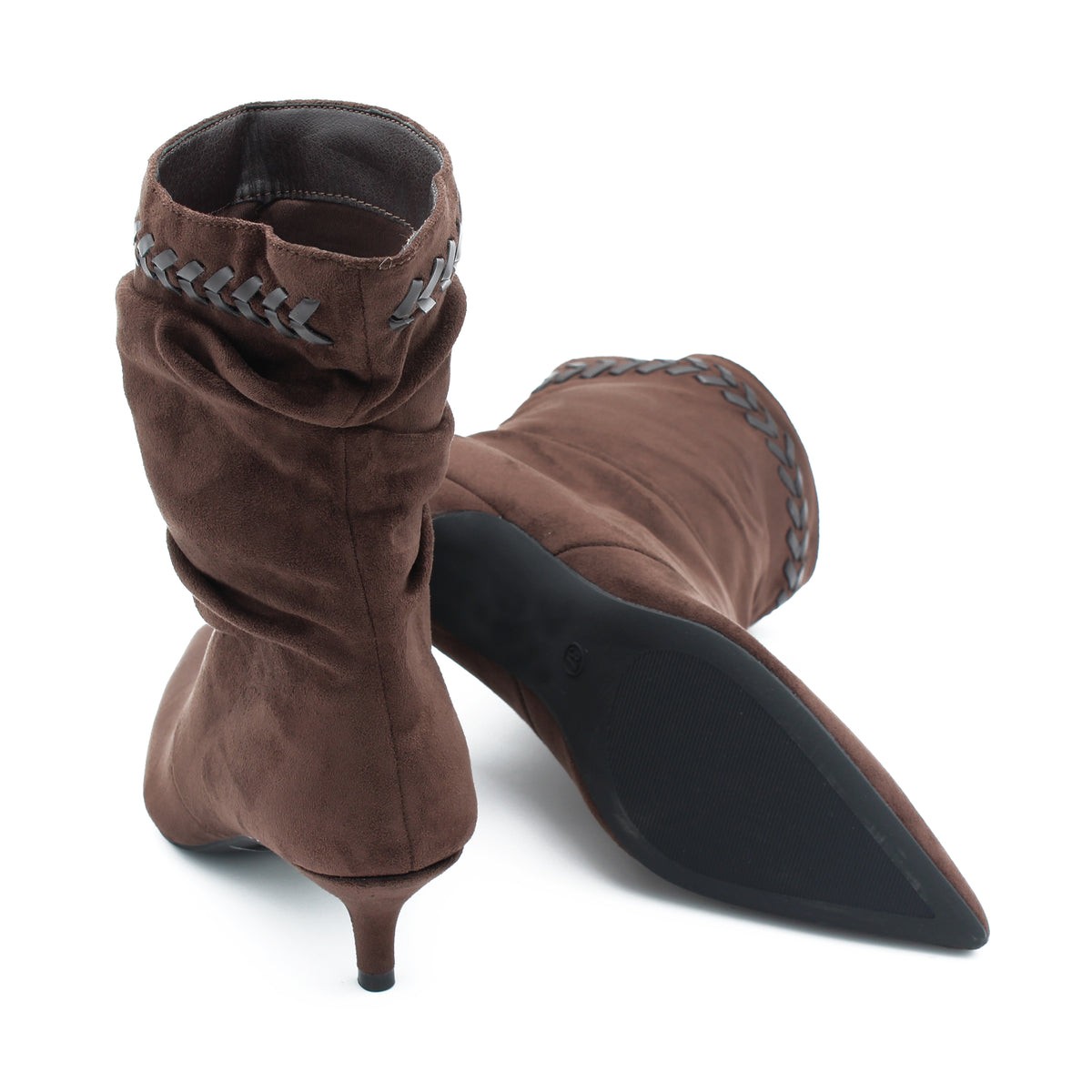 STIVALETTO ARRICCIATO MARRONE