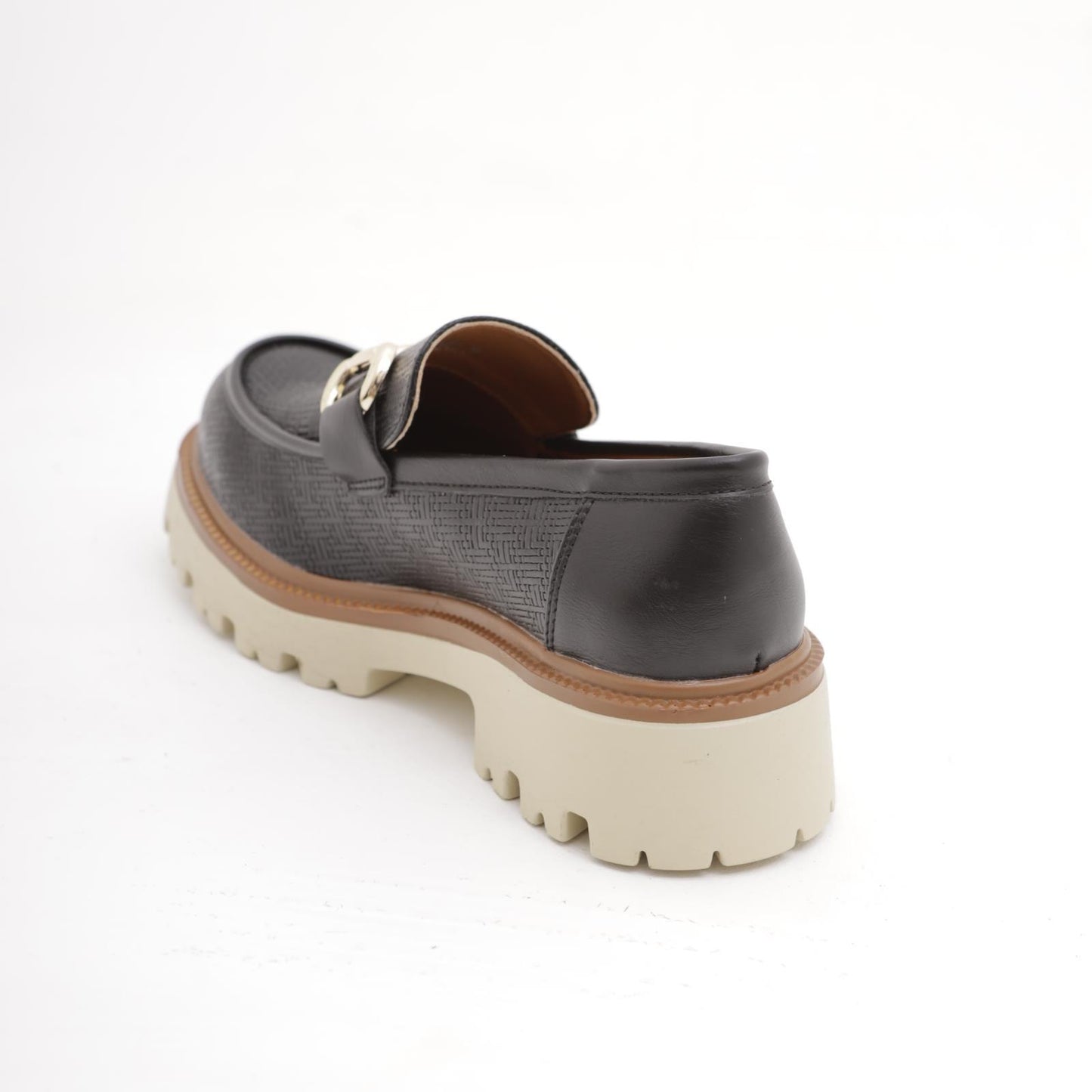 MOCASSINO STAMPATO INTRECCIO NERO