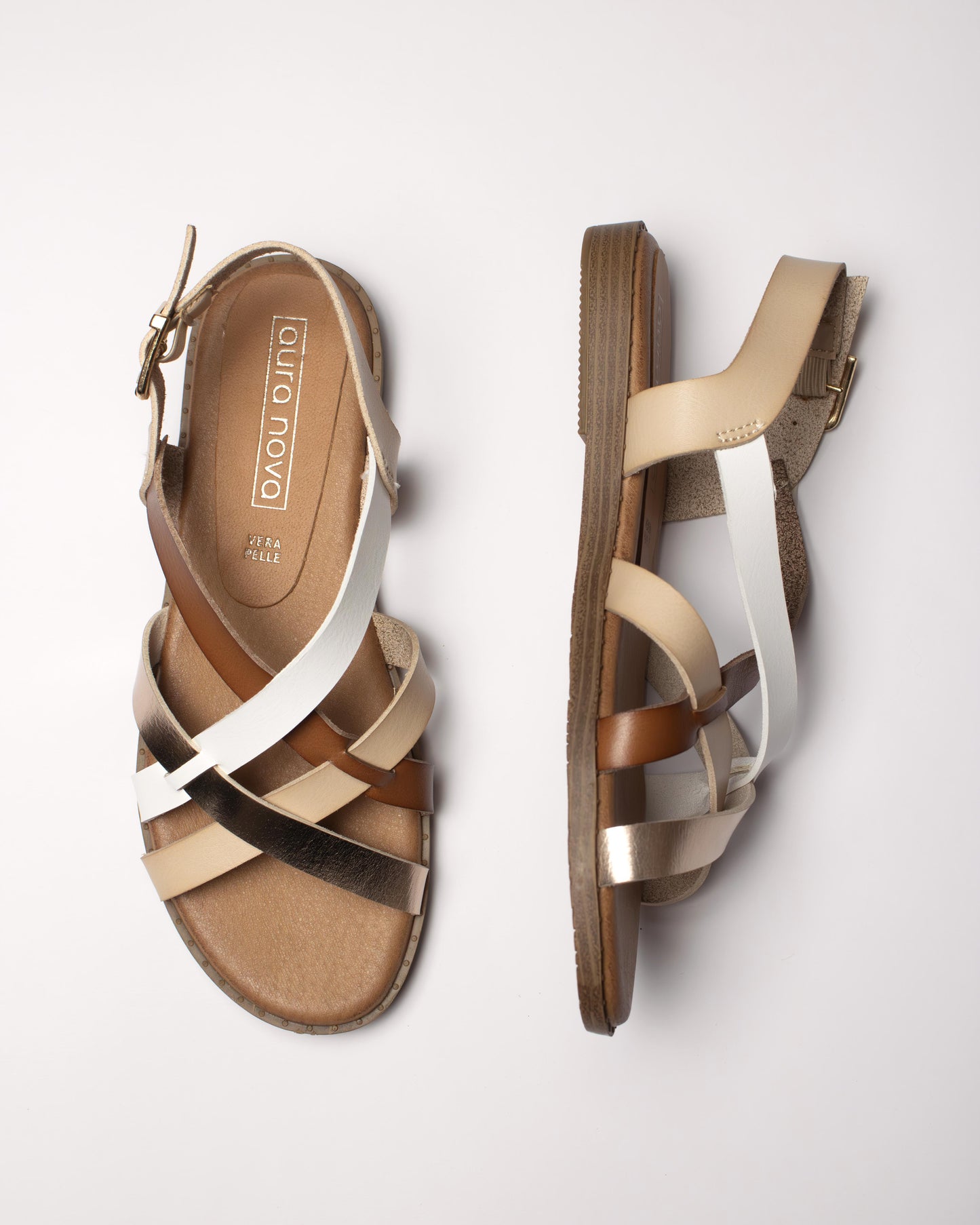 SANDALO FLAT INCROCIO BEIGE