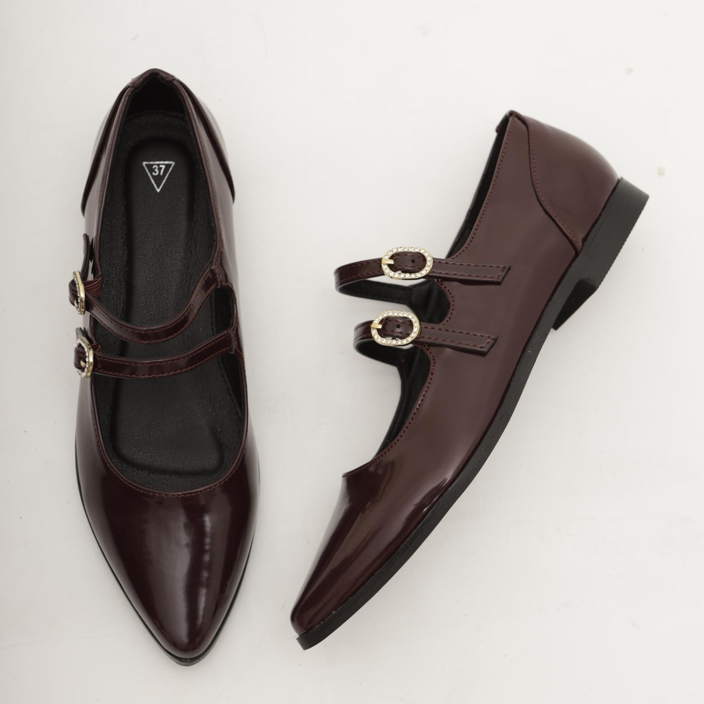 MARY JANE FLAT 2 CINTURINI BORDEAUX