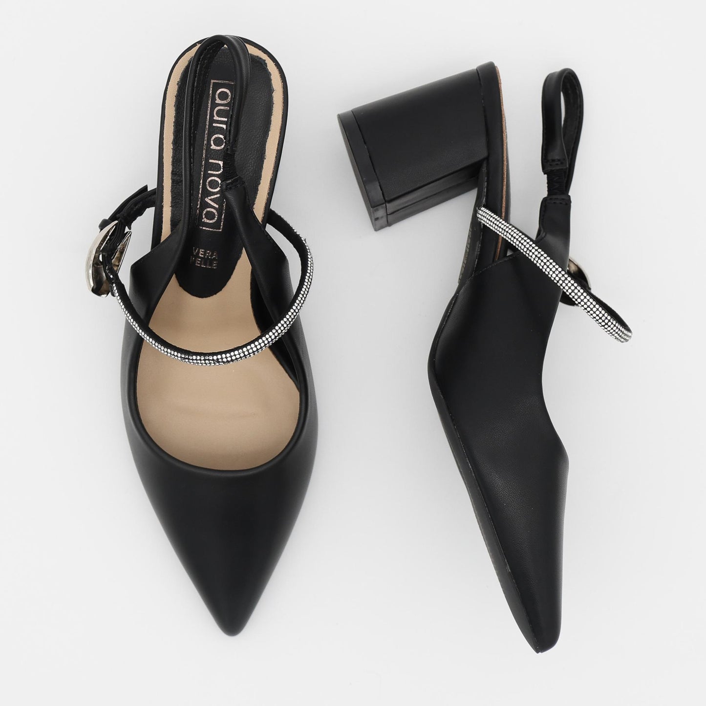 SLINGBACK BRILLANTINI NERO