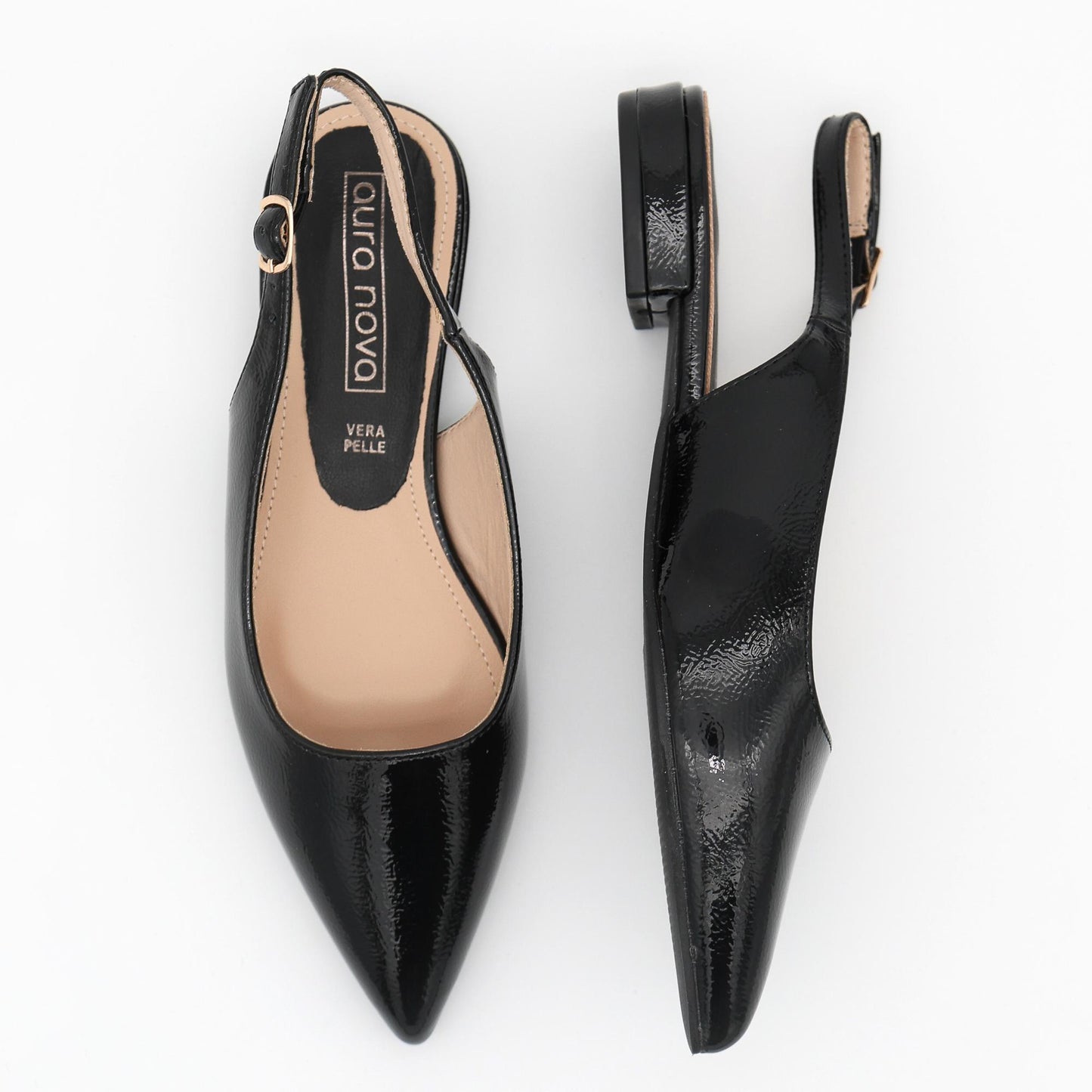 SLINGBACK FLAT NERO