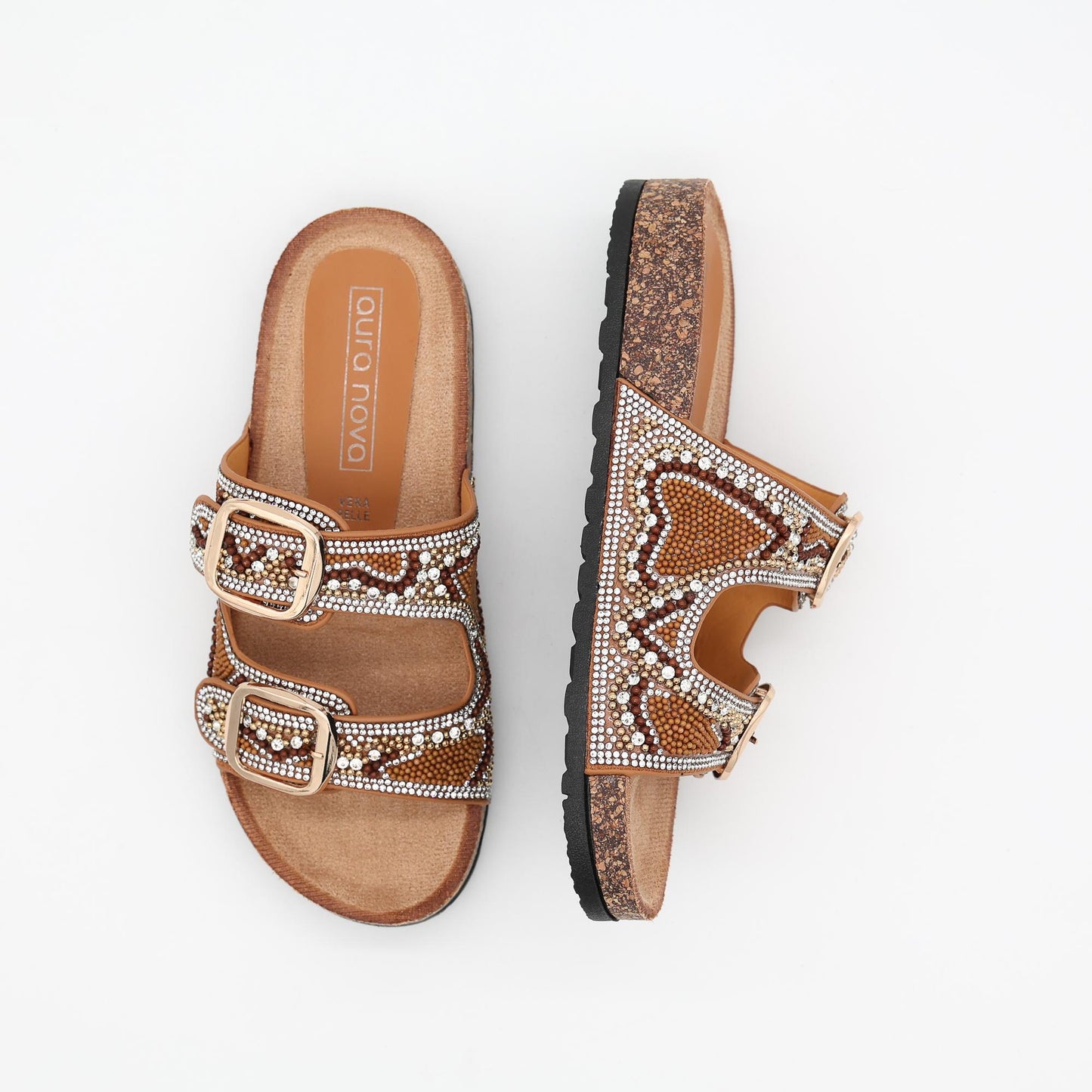 SANDALO BIO PERLINE CAMEL