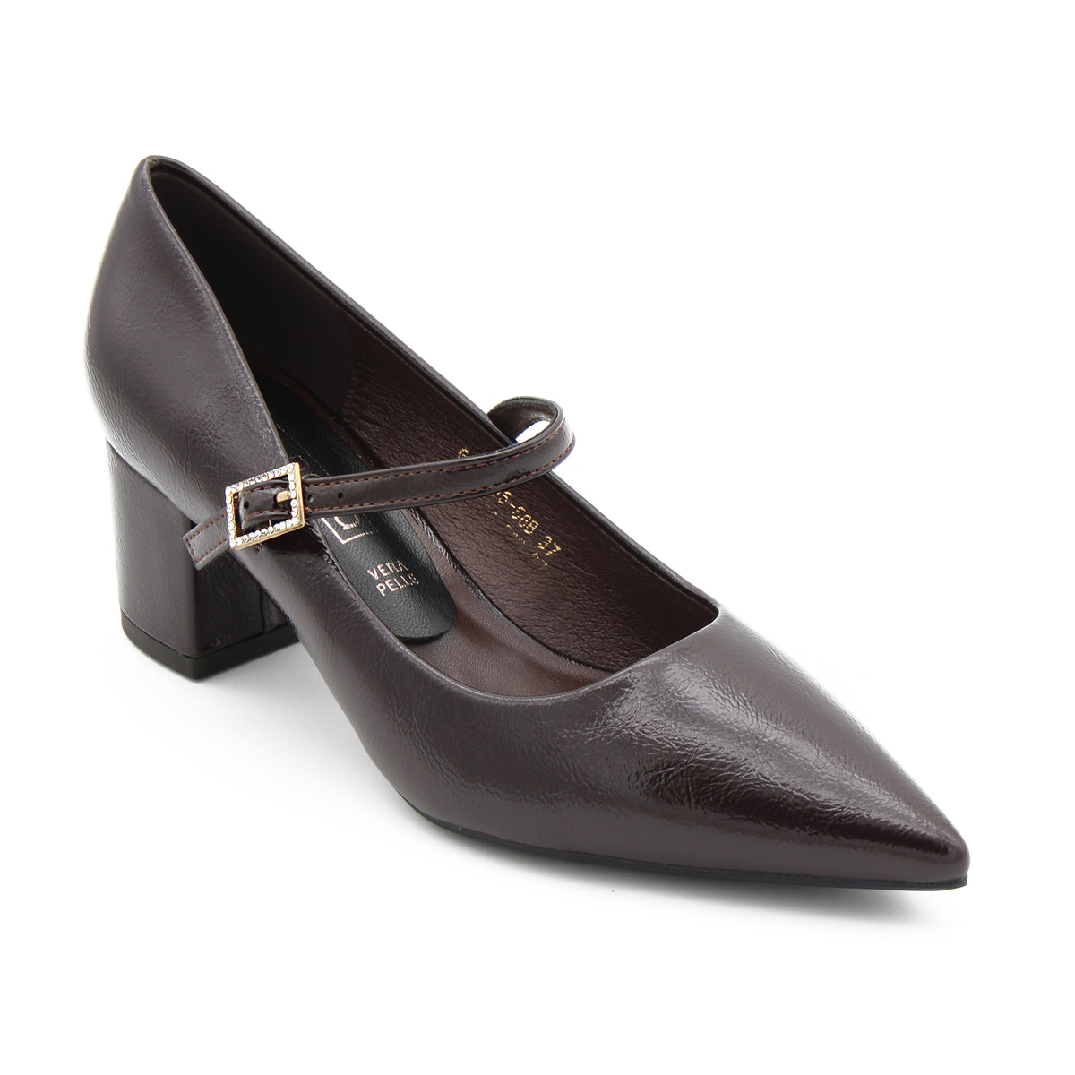 DECOLLETE CON FIBBIA GOIELLO MARRONE 