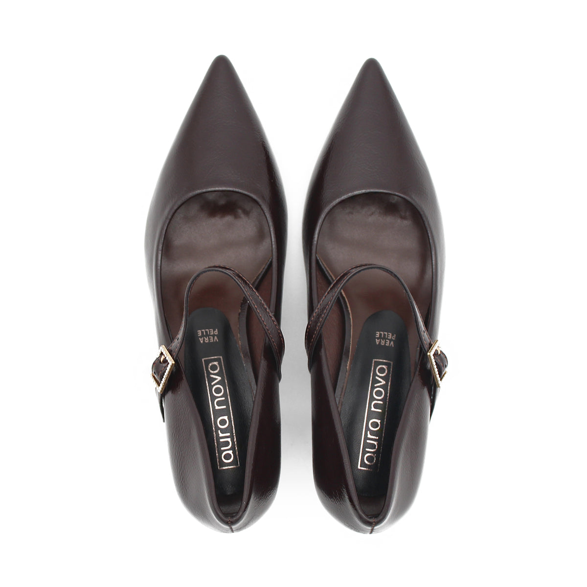 DECOLLETE CON FIBBIA GOIELLO MARRONE 