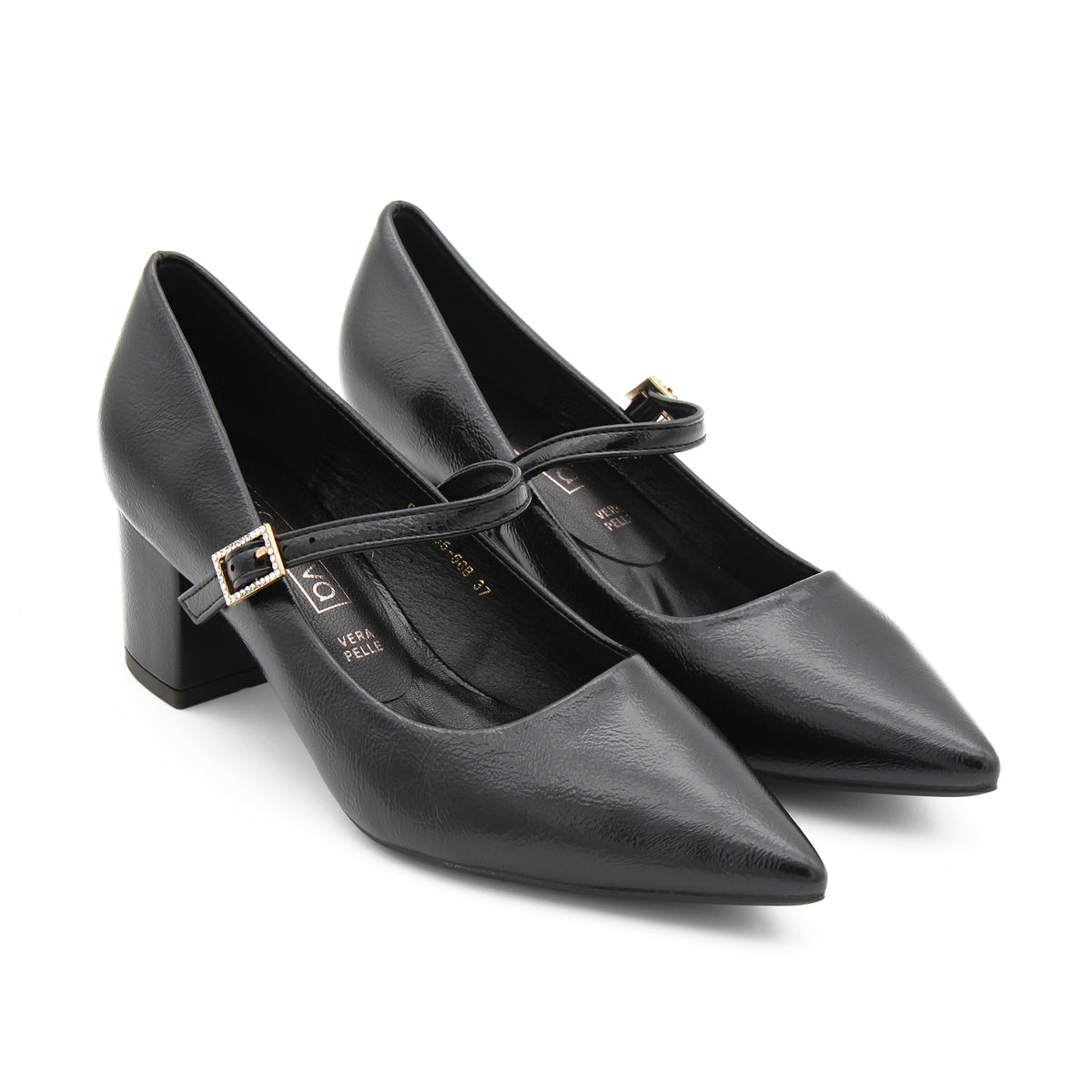 DECOLLETE CON FIBBIA GOIELLO NERO 