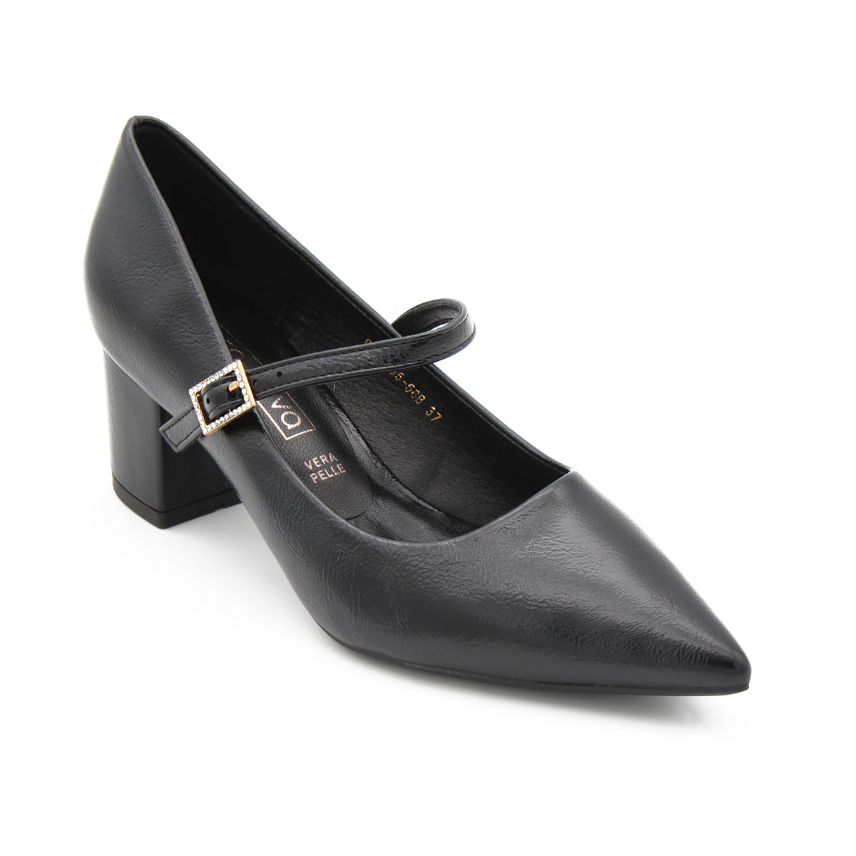 DECOLLETE CON FIBBIA GOIELLO NERO 