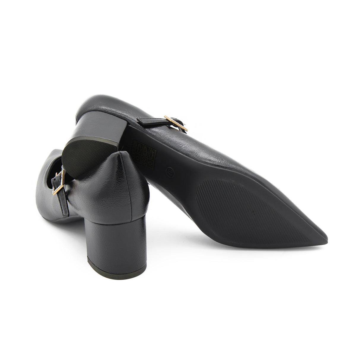 DECOLLETE CON FIBBIA GOIELLO NERO 