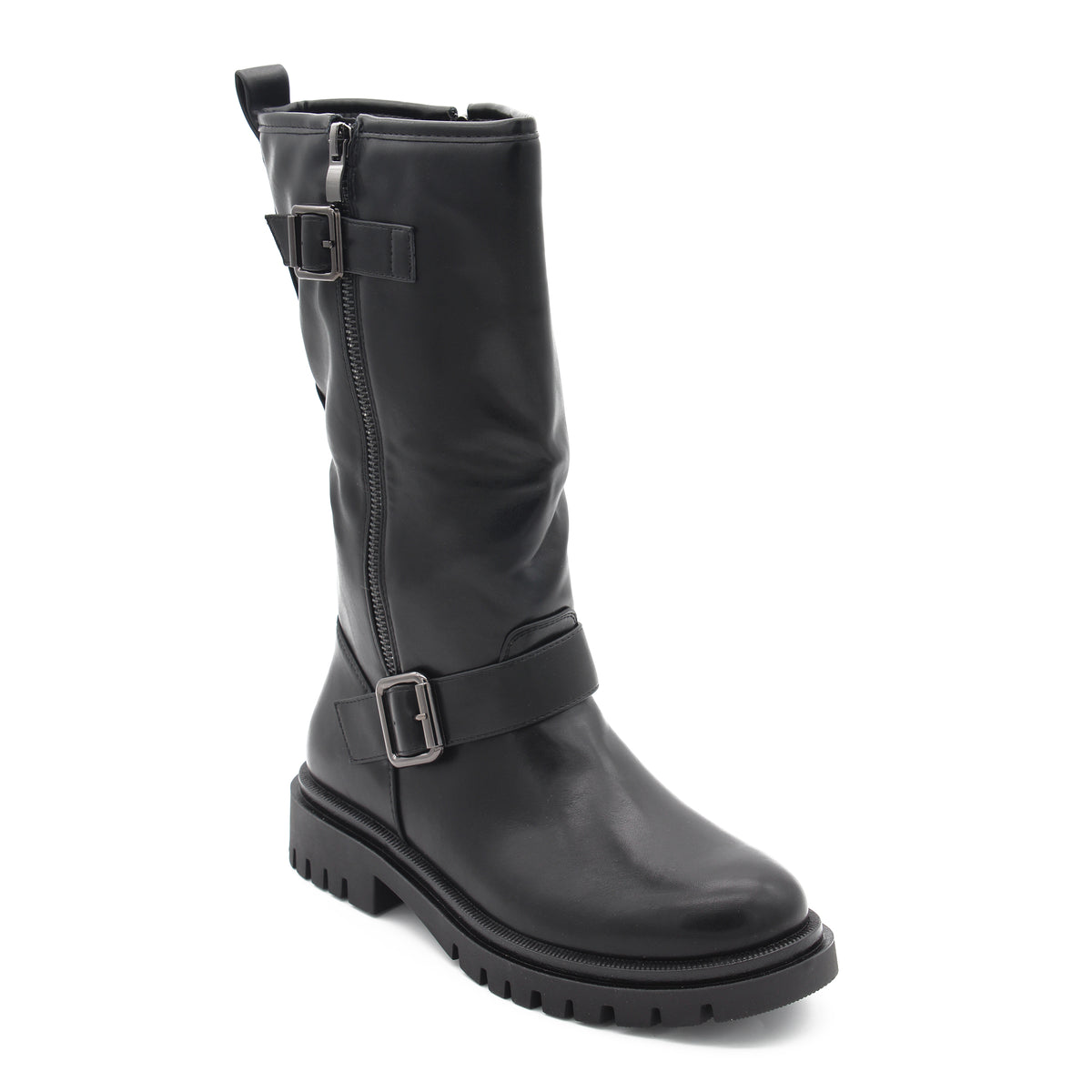 STIVALE BIKER CON FIBBIE NERO 
