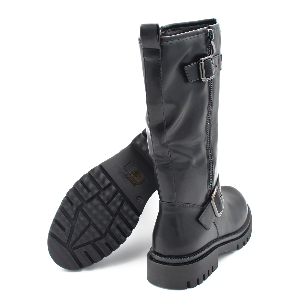 STIVALE BIKER CON FIBBIE NERO 
