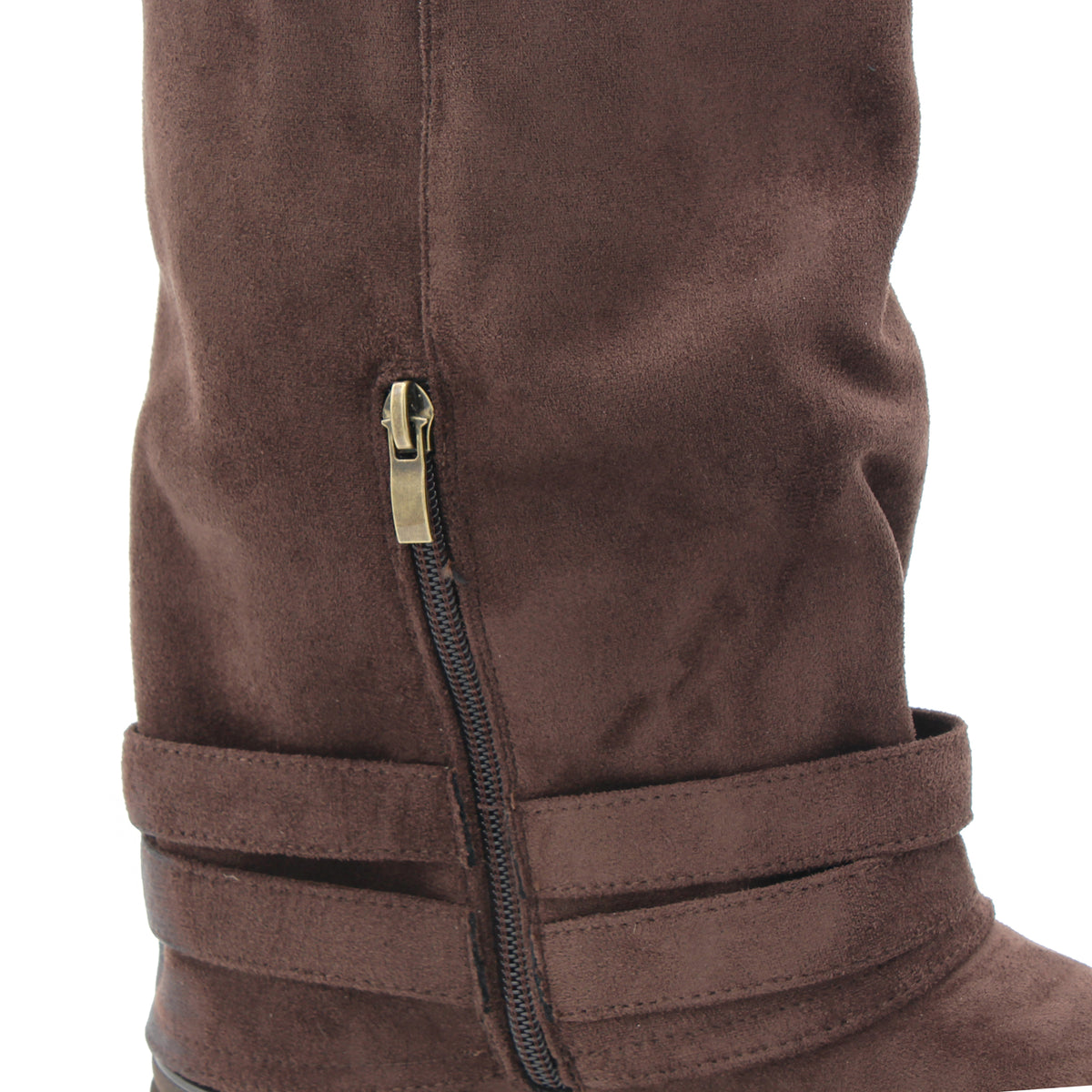 STIVALE CHUNKY CON FIBBIE MARRONE 