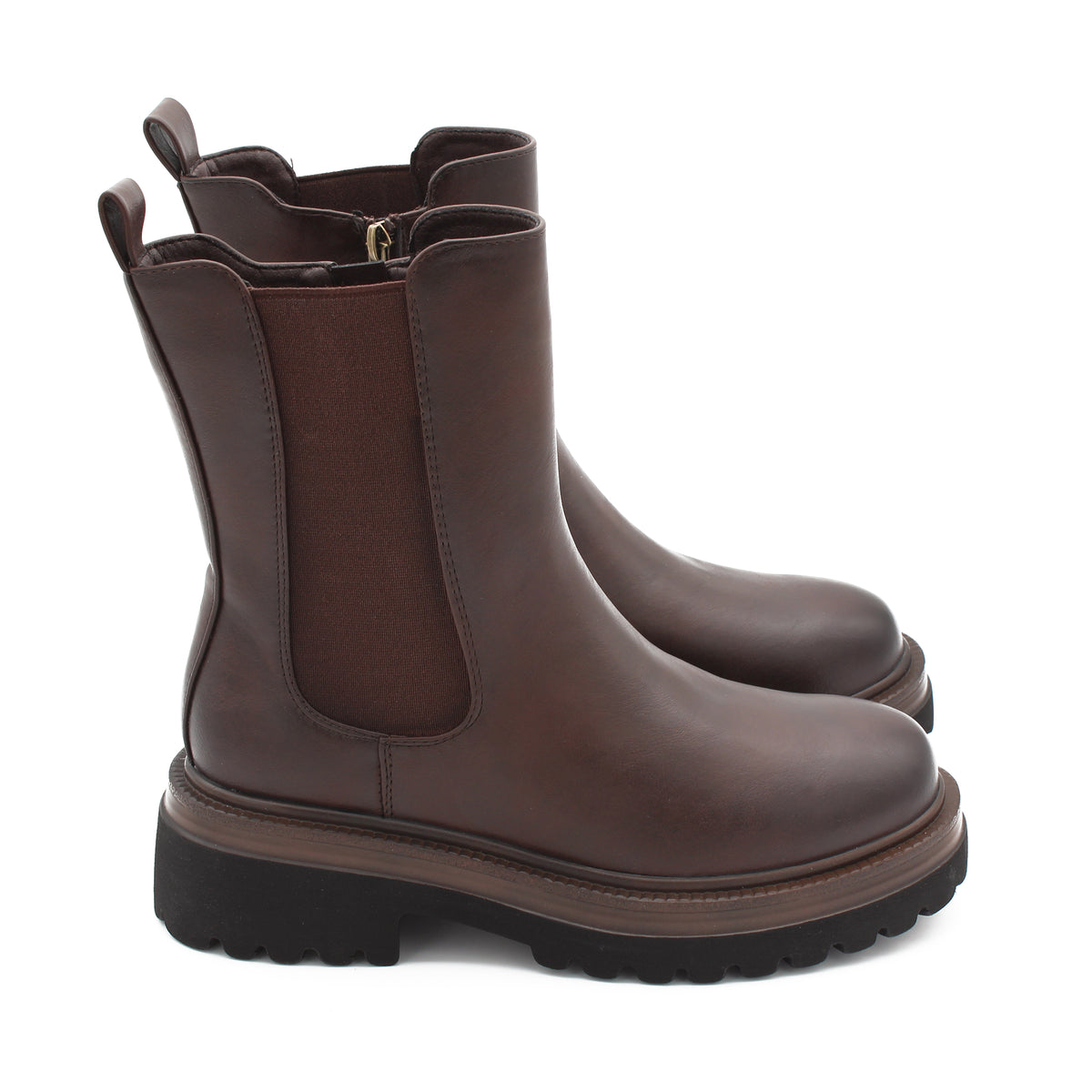 STIVALETTO PLATFORM CON ELASTICO MARRONE 