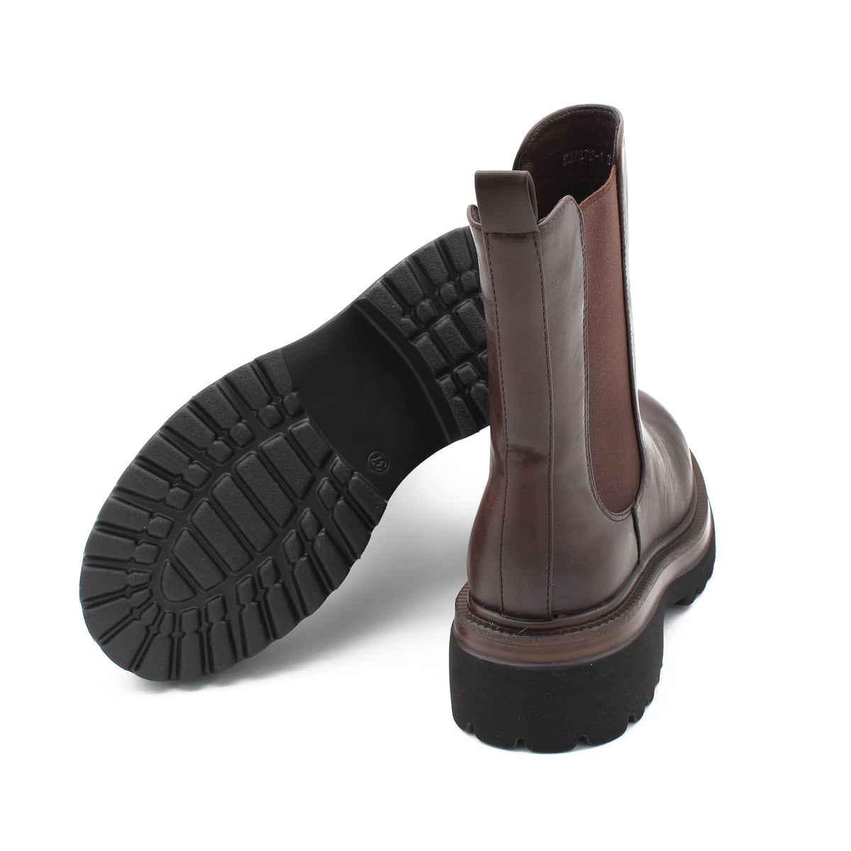 STIVALETTO PLATFORM CON ELASTICO MARRONE 