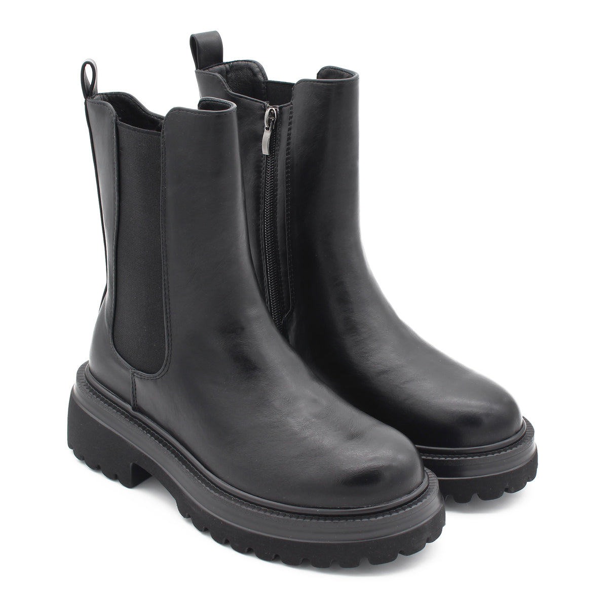 STIVALETTO PLATFORM CON ELASTICO NERO 