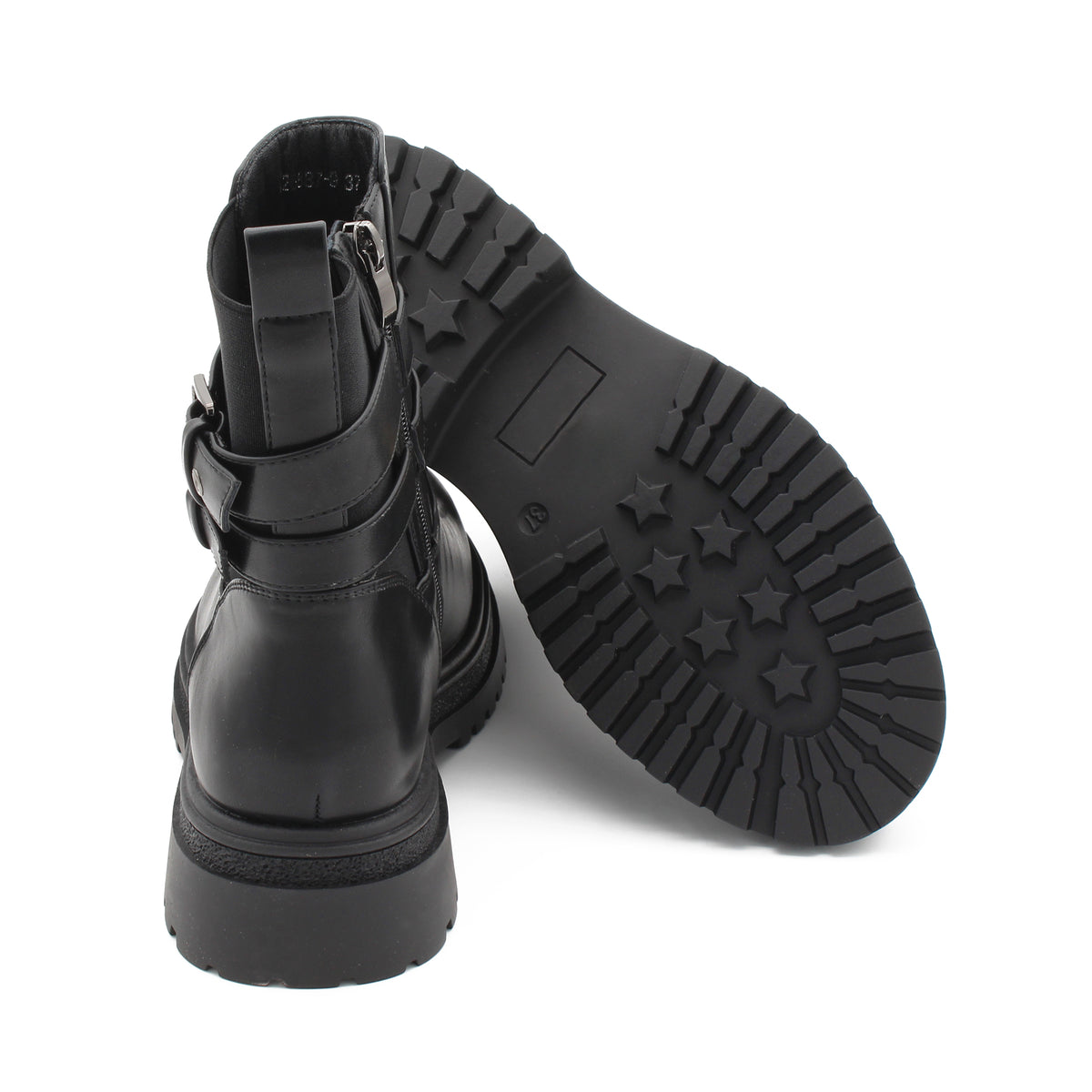 STIVALETTO CON FIBBIE NERO 