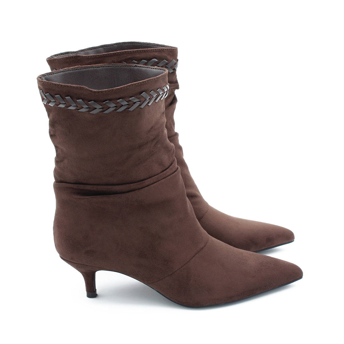 STIVALETTO ARRICCIATO MARRONE 