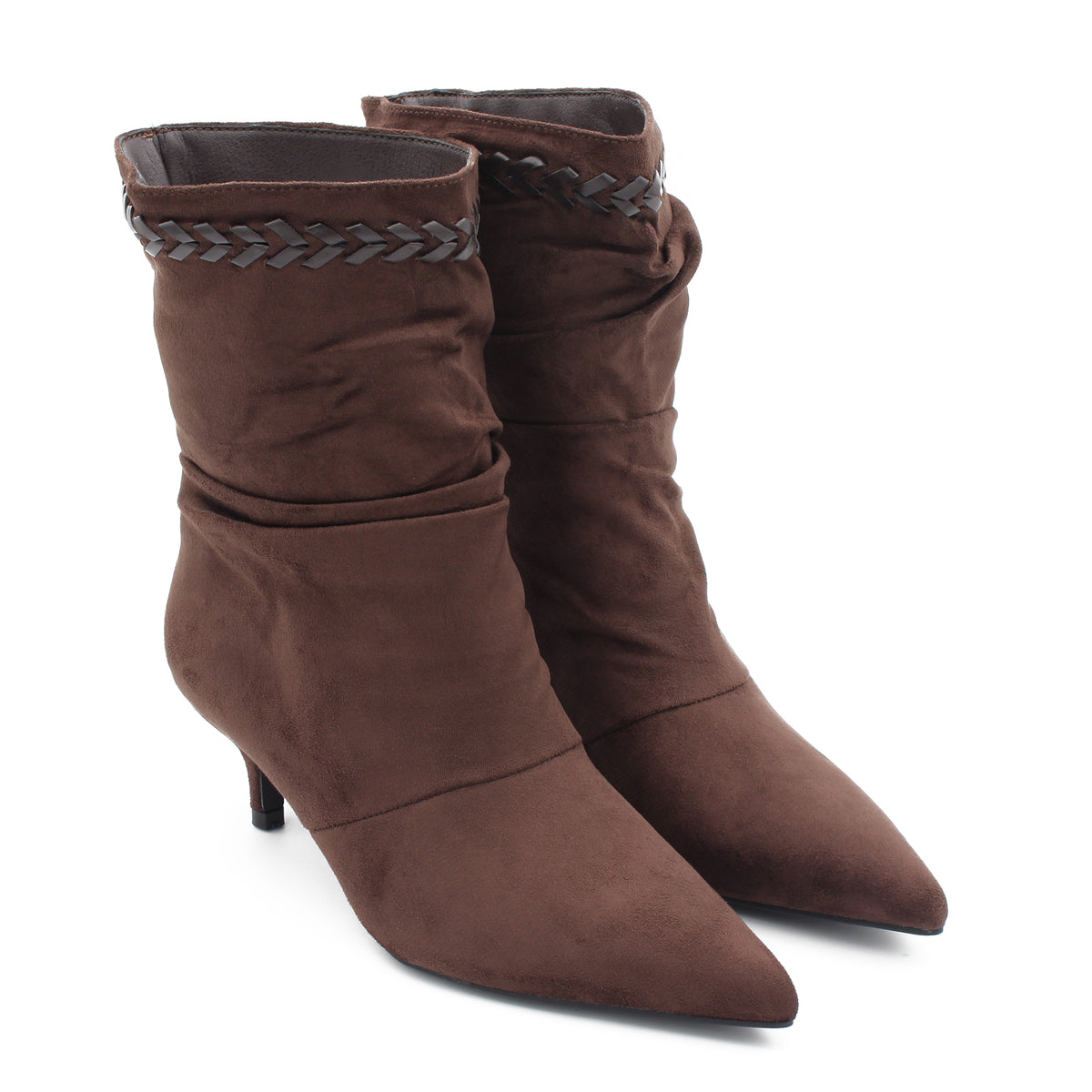 STIVALETTO ARRICCIATO MARRONE 