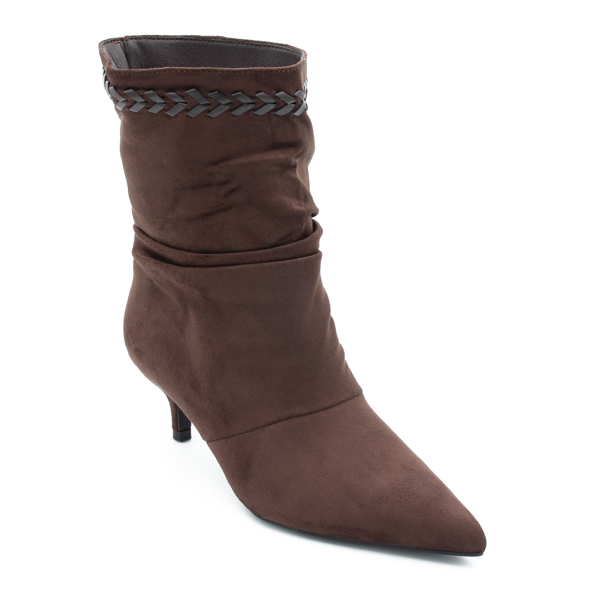 STIVALETTO ARRICCIATO MARRONE 