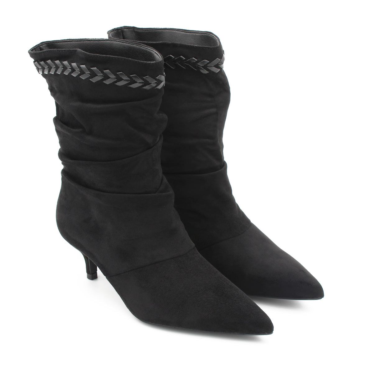 STIVALETTO ARRICCIATO NERO 