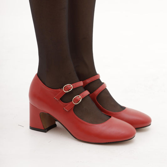 MARY JANE 2 CINTURINI ROSSO 