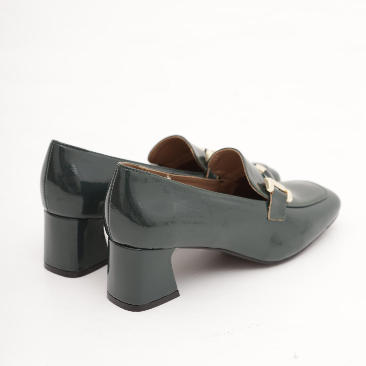 MOCASSINO TACCO MORSETTO GOLD VERDE 