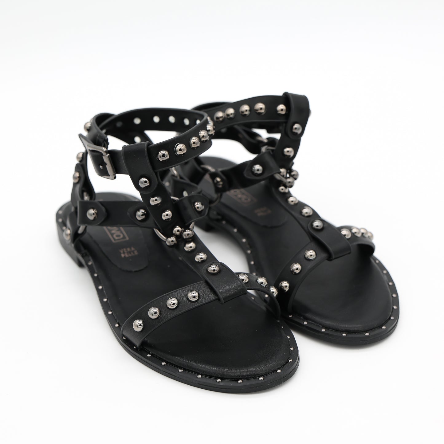 SANDALO FLAT BORCHIE ANELLO NERO