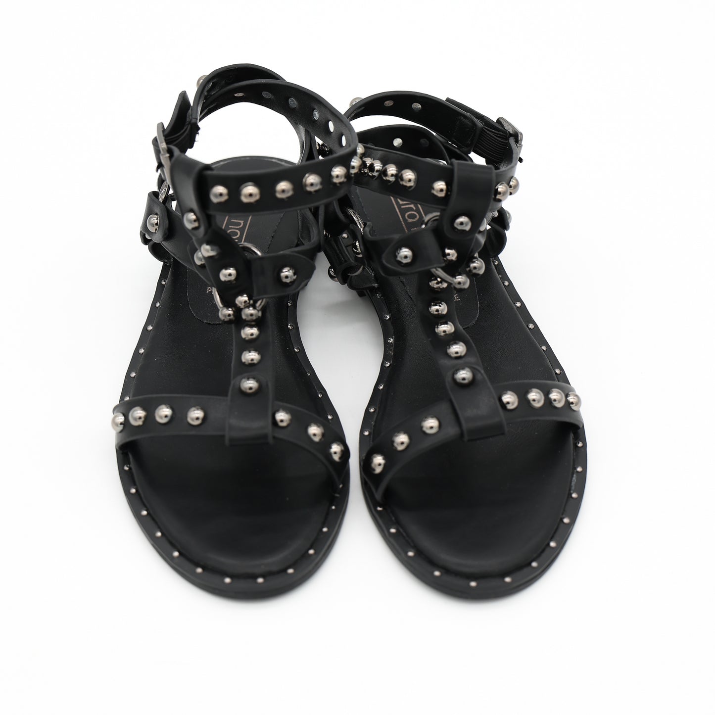 SANDALO FLAT BORCHIE ANELLO NERO