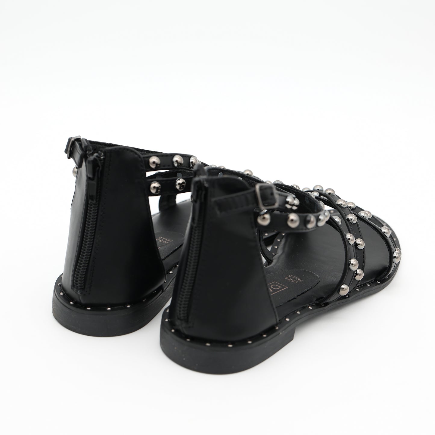 SANDALO FLAT BORCHIE NERO