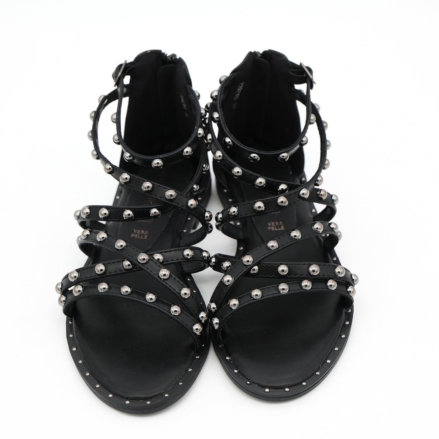 SANDALO FLAT BORCHIE NERO