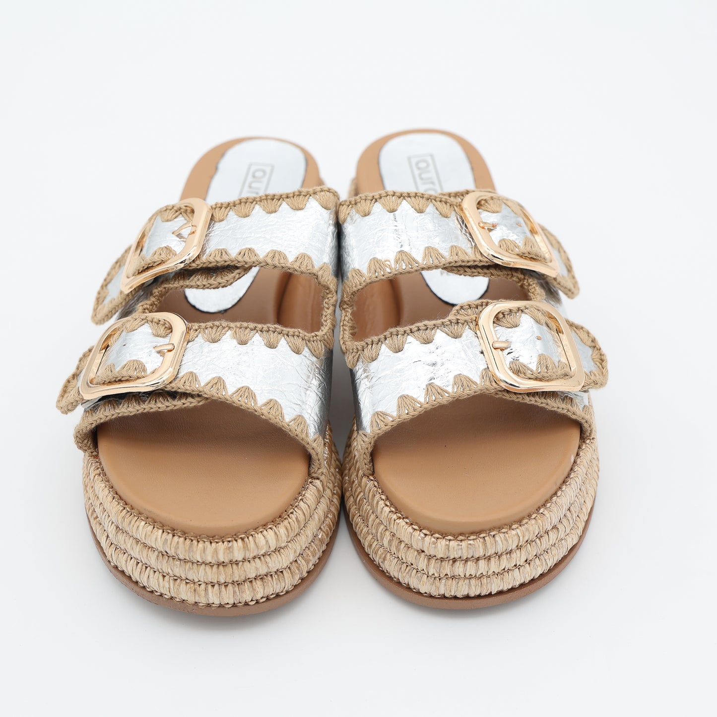 SANDALO FLATFORM CORDA ARGENTO
