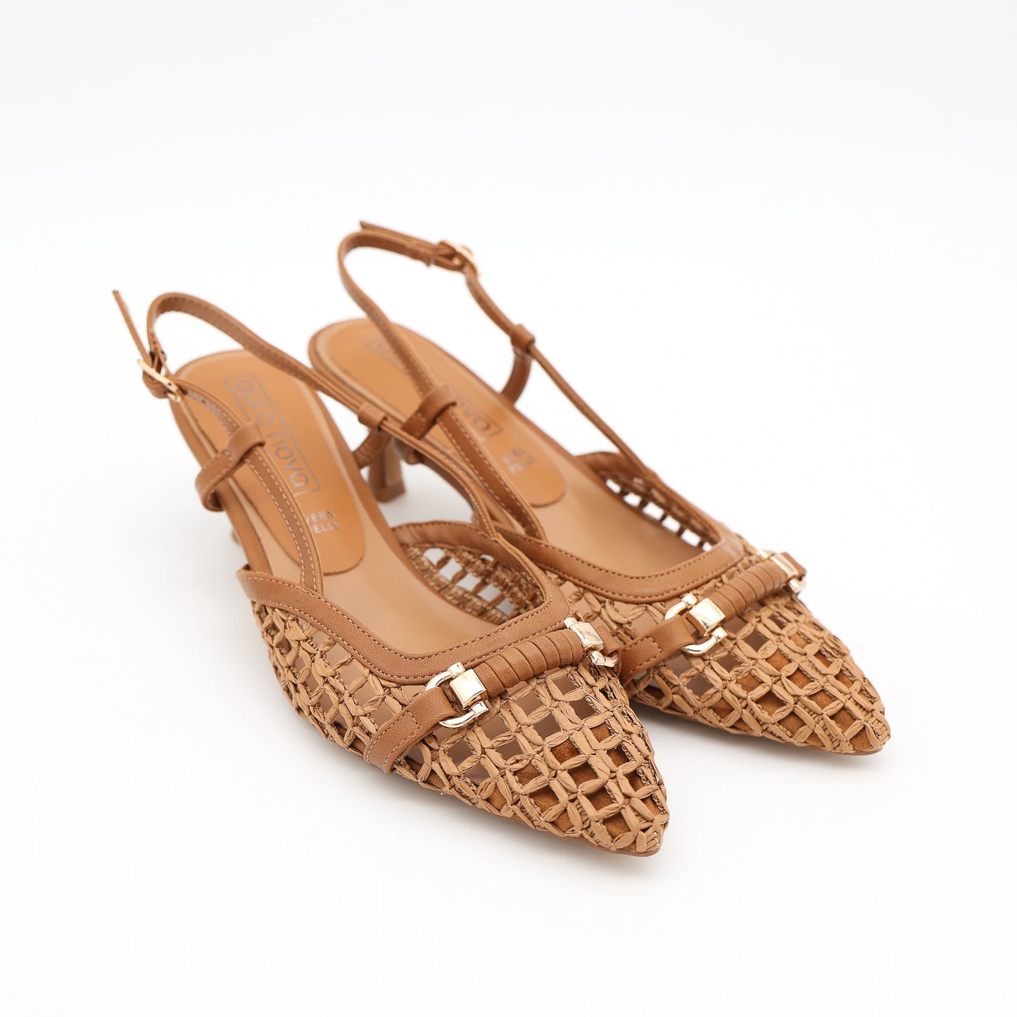 SLINGBACK RETE MORSETTO CUOIO