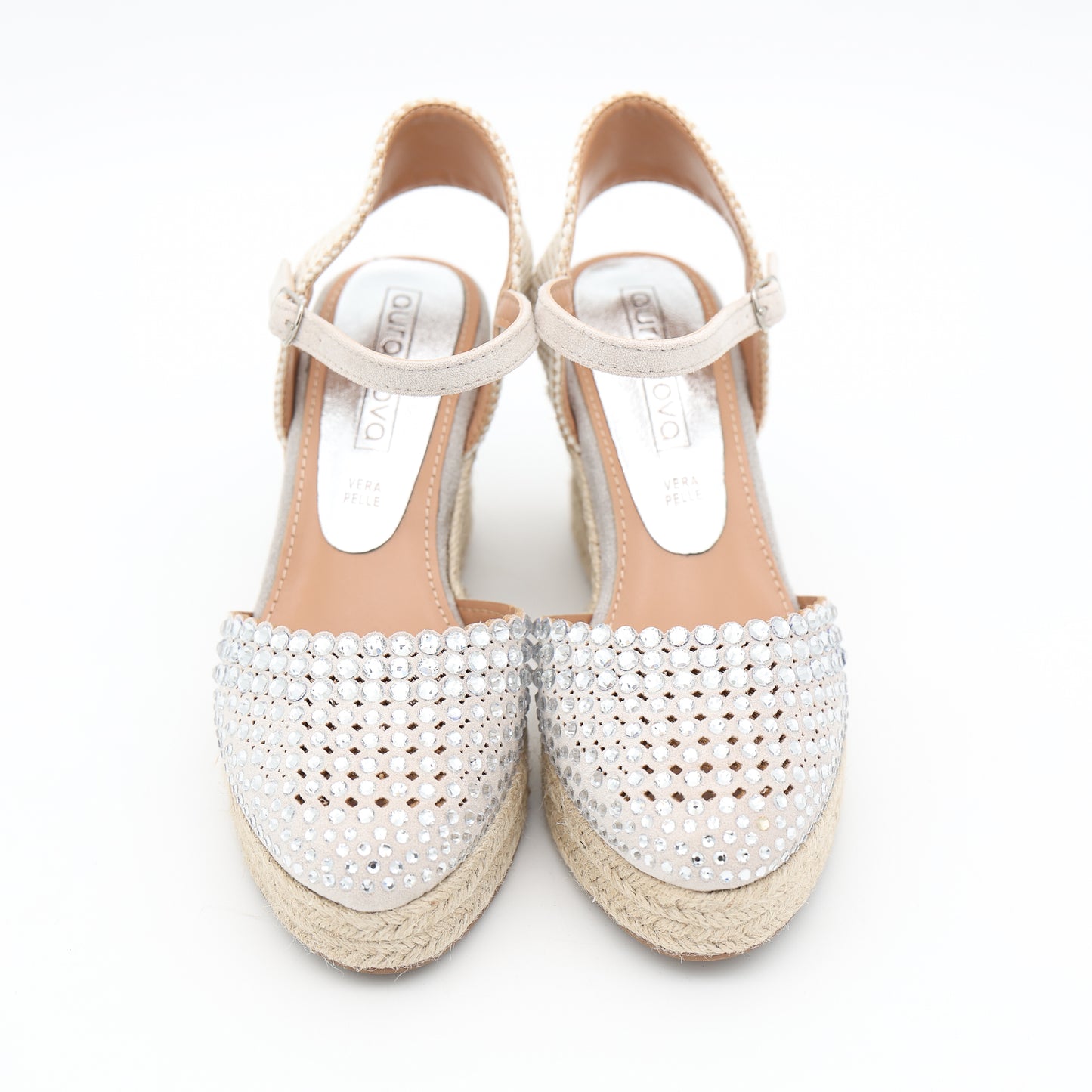 SANDALO ZEPPA CORDA STRASS ARGENTO
