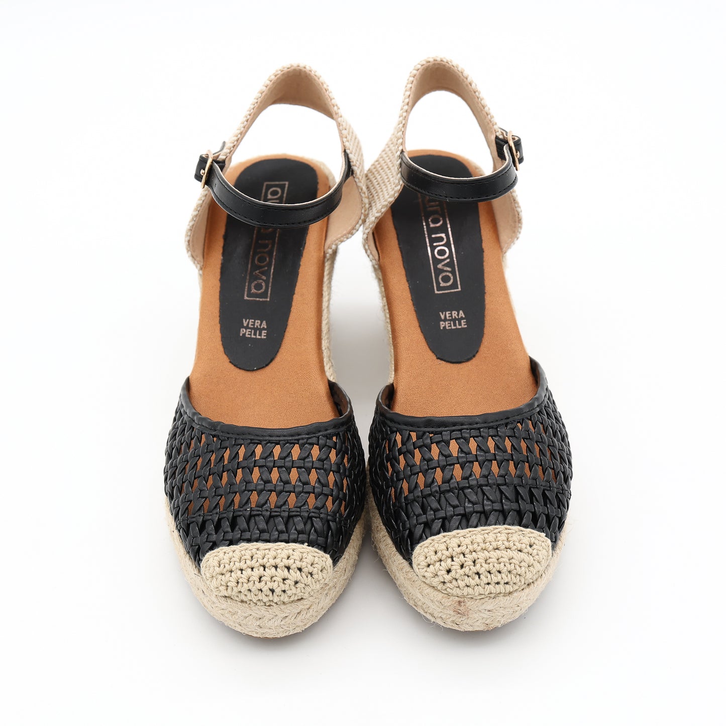 SANDALO CORDA ZEPPA CROCHET NERO