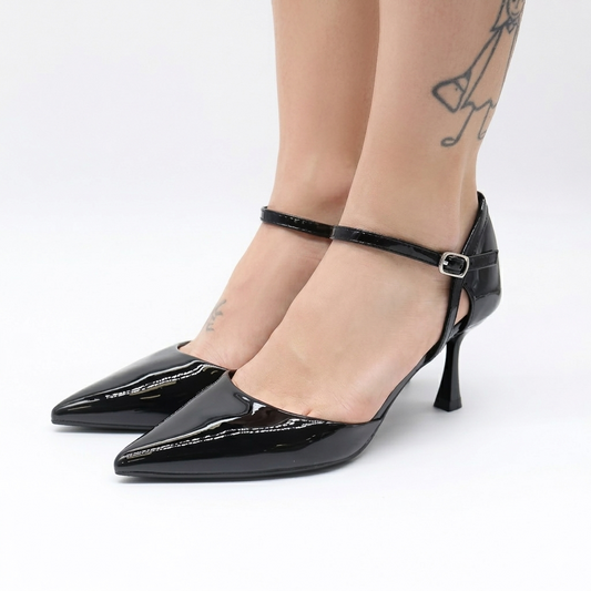DECOLLETE D'ORSAY TACCO NERO