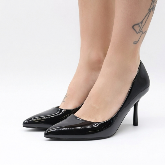DECOLLETE TACCO VERNICE NERO