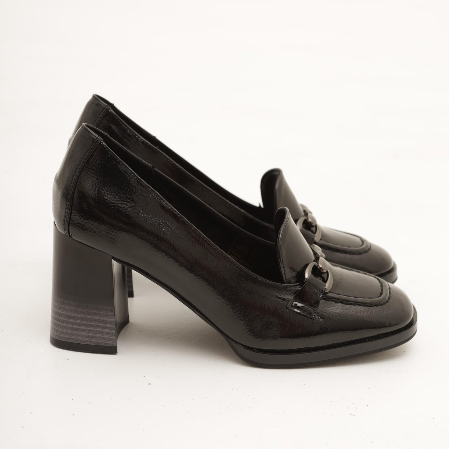 MOCASSINO MORSETTO TACCO NERO 