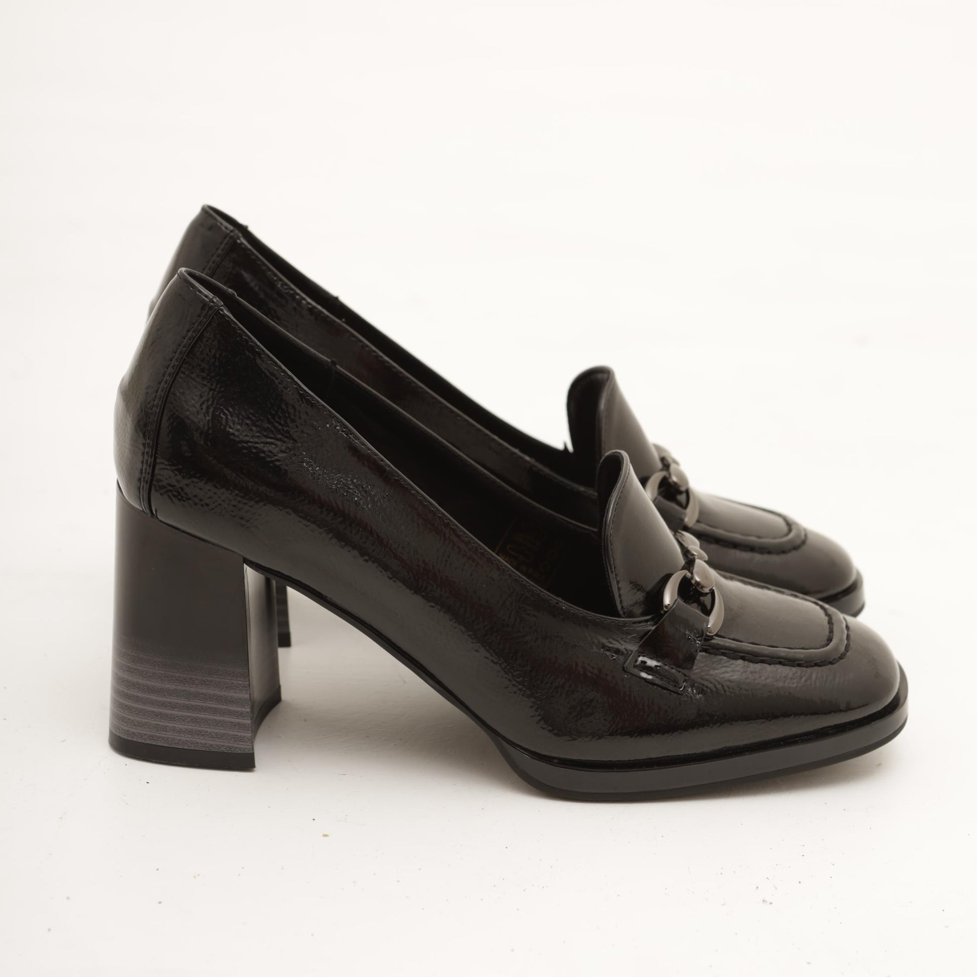 MOCASSINO MORSETTO TACCO NERO 