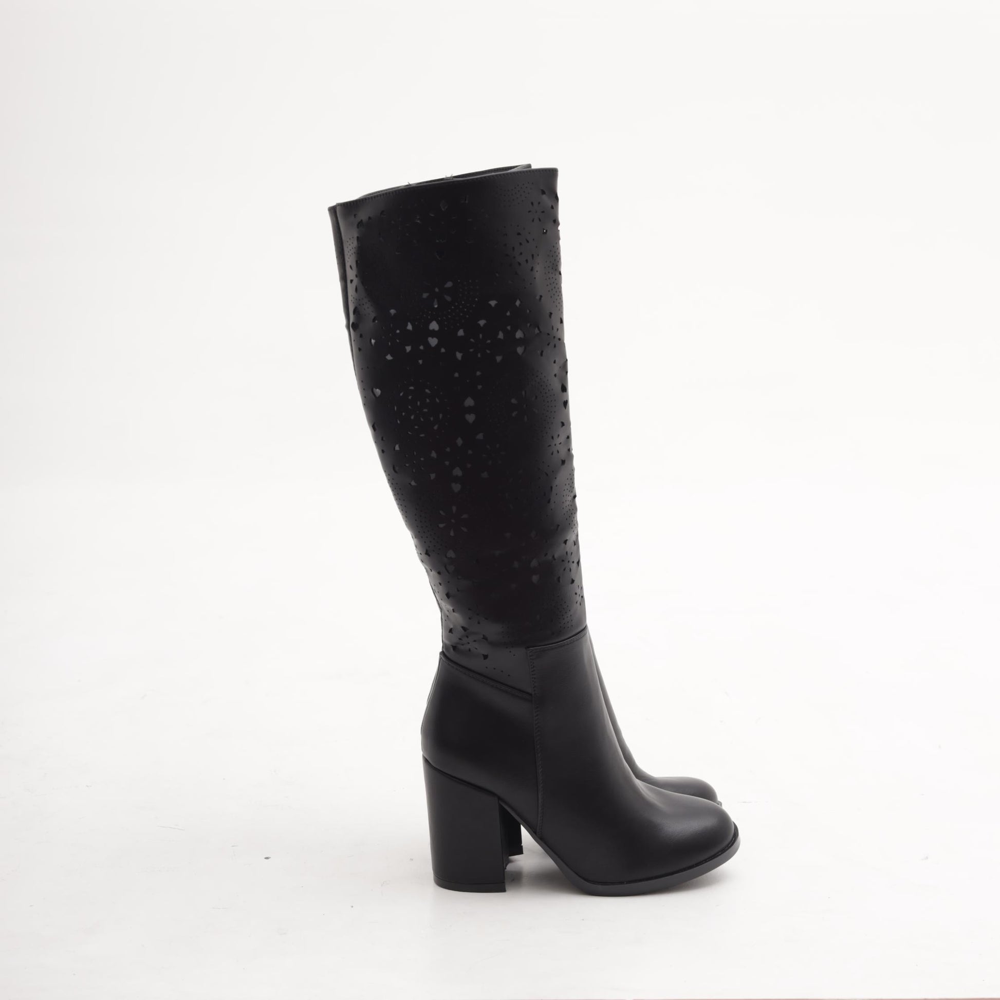 STIVALE TACCO TRAFORATO  NERO<BR/> 