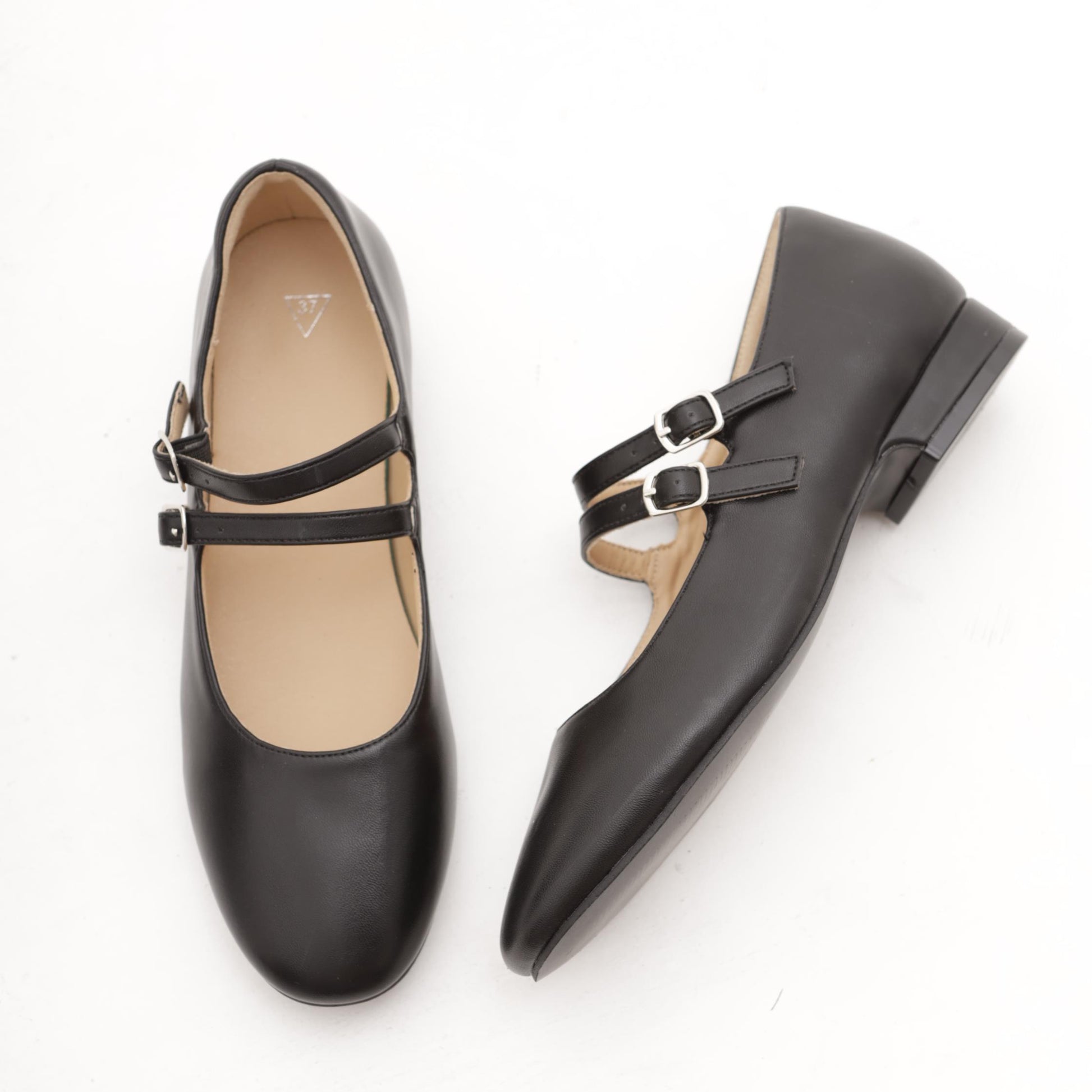 MARY JANE FLAT 2 CINTURINI NERO 