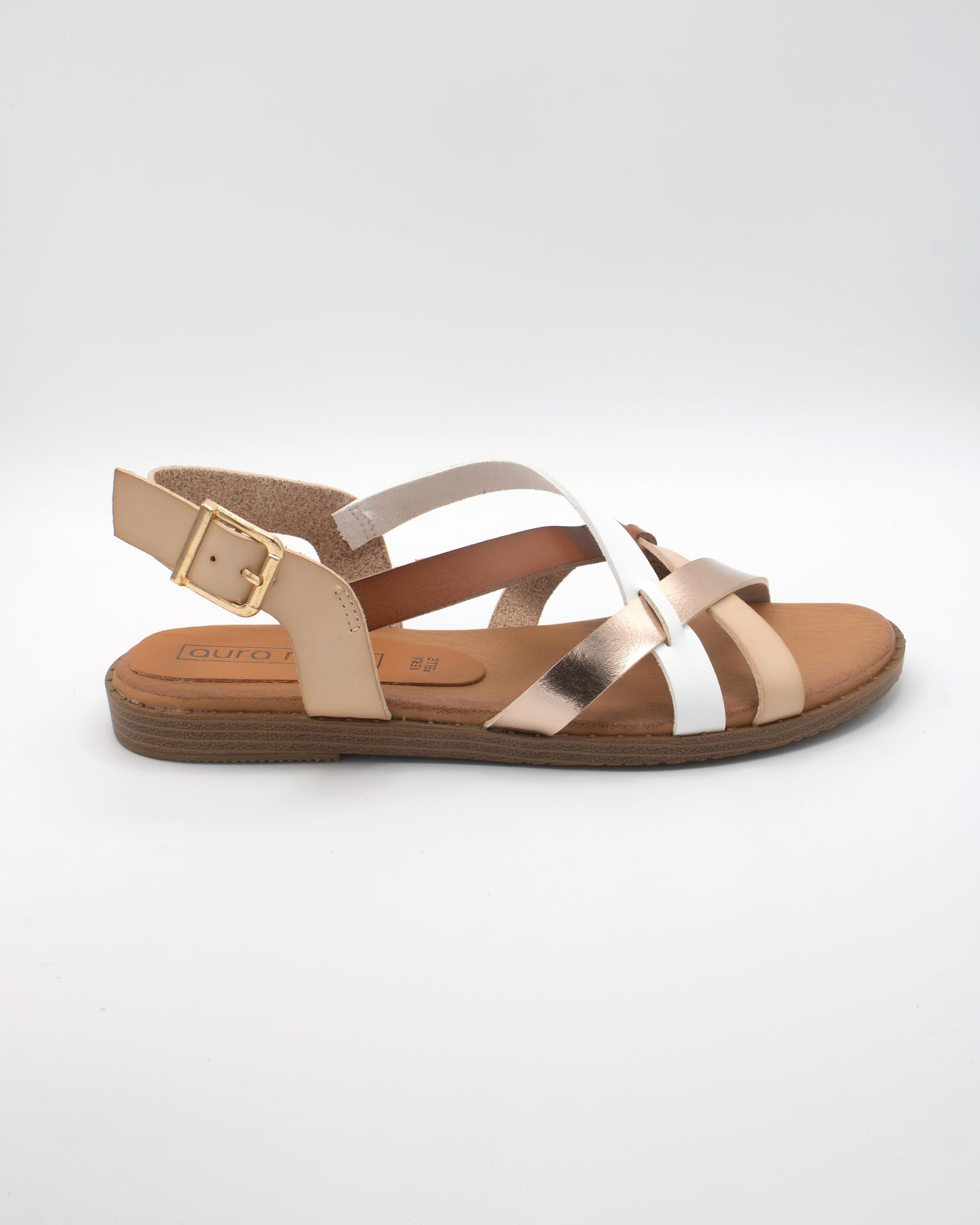 SANDALO FLAT INCROCIO BEIGE 
