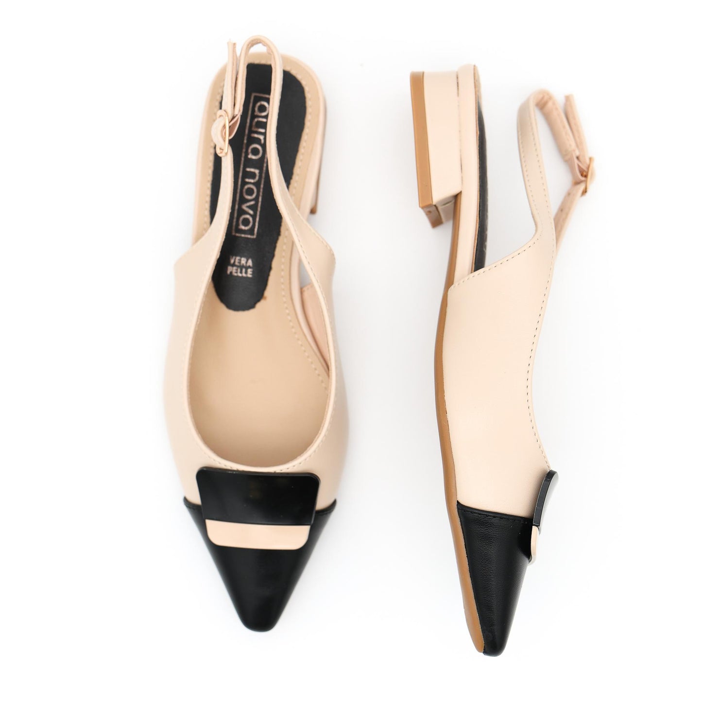 SLINGBACK BICOLORE KHAKI 