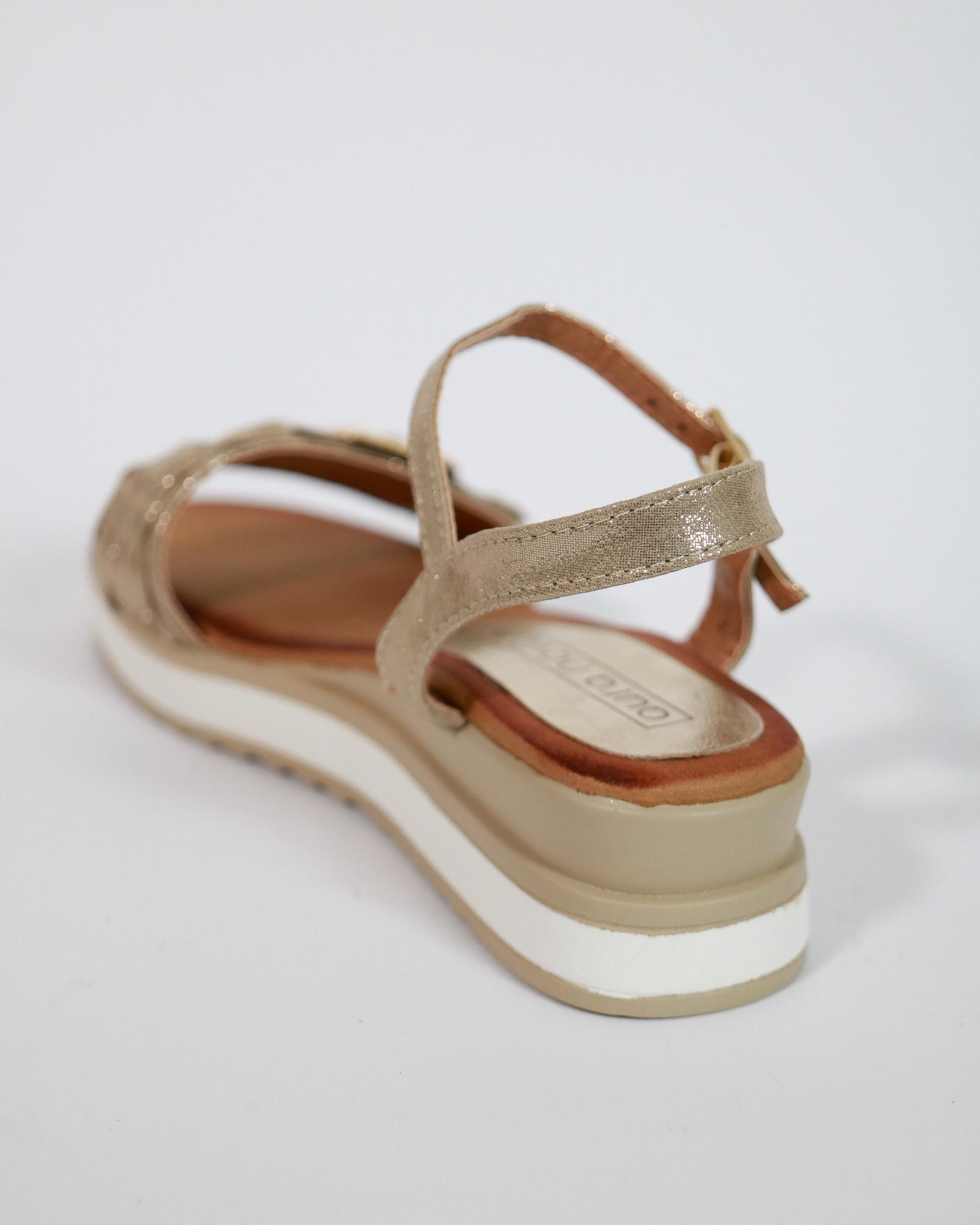 SANDALO ZEPPA TRECCIA FIBBIA PLATINO 