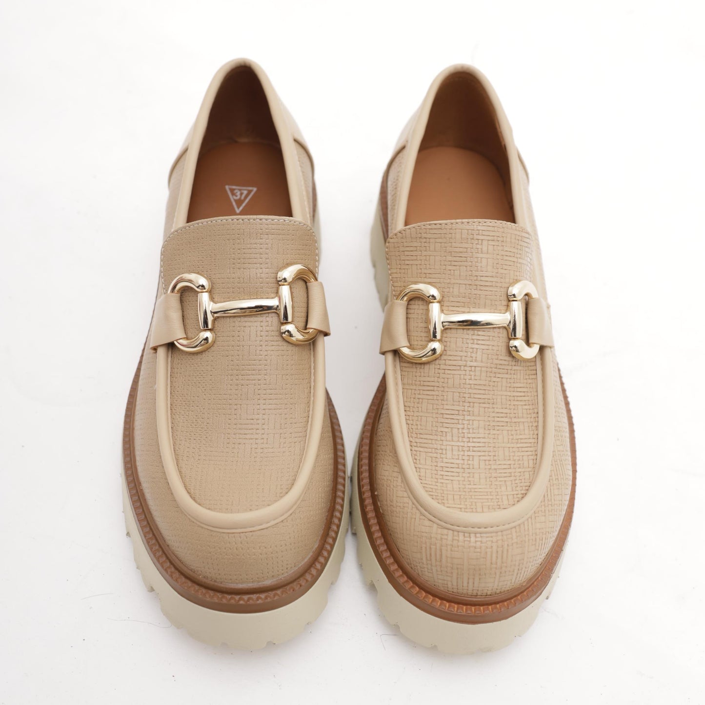 MOCASSINO STAMPATO INTRECCIO BEIGE 