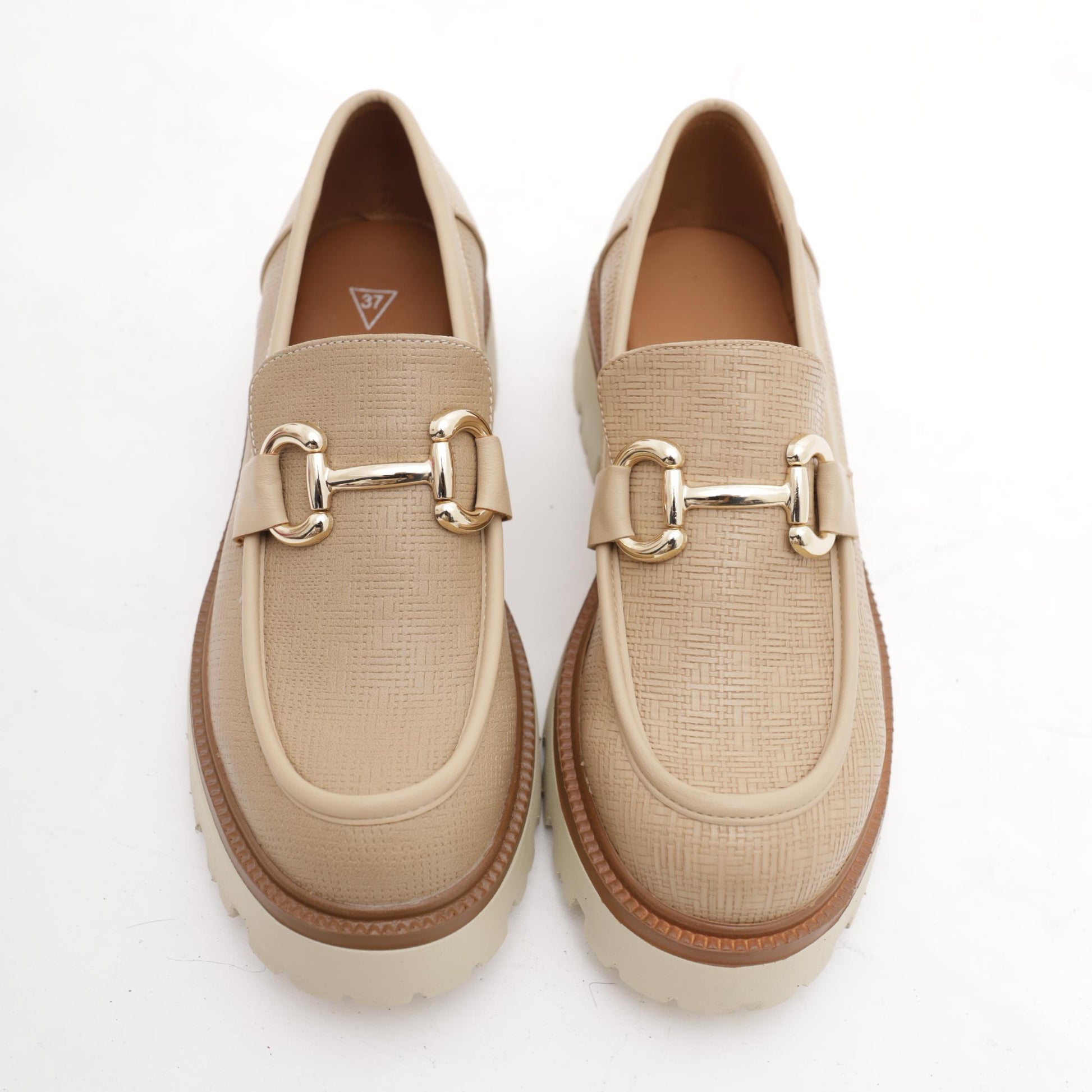 MOCASSINO STAMPATO INTRECCIO BEIGE 