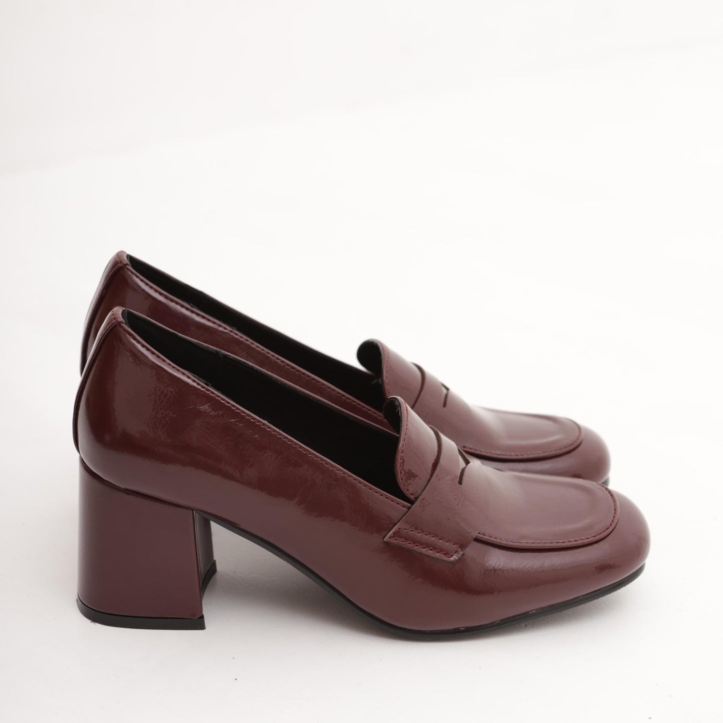 MOCASSINO TACCO LISCIO BORDEAUX 