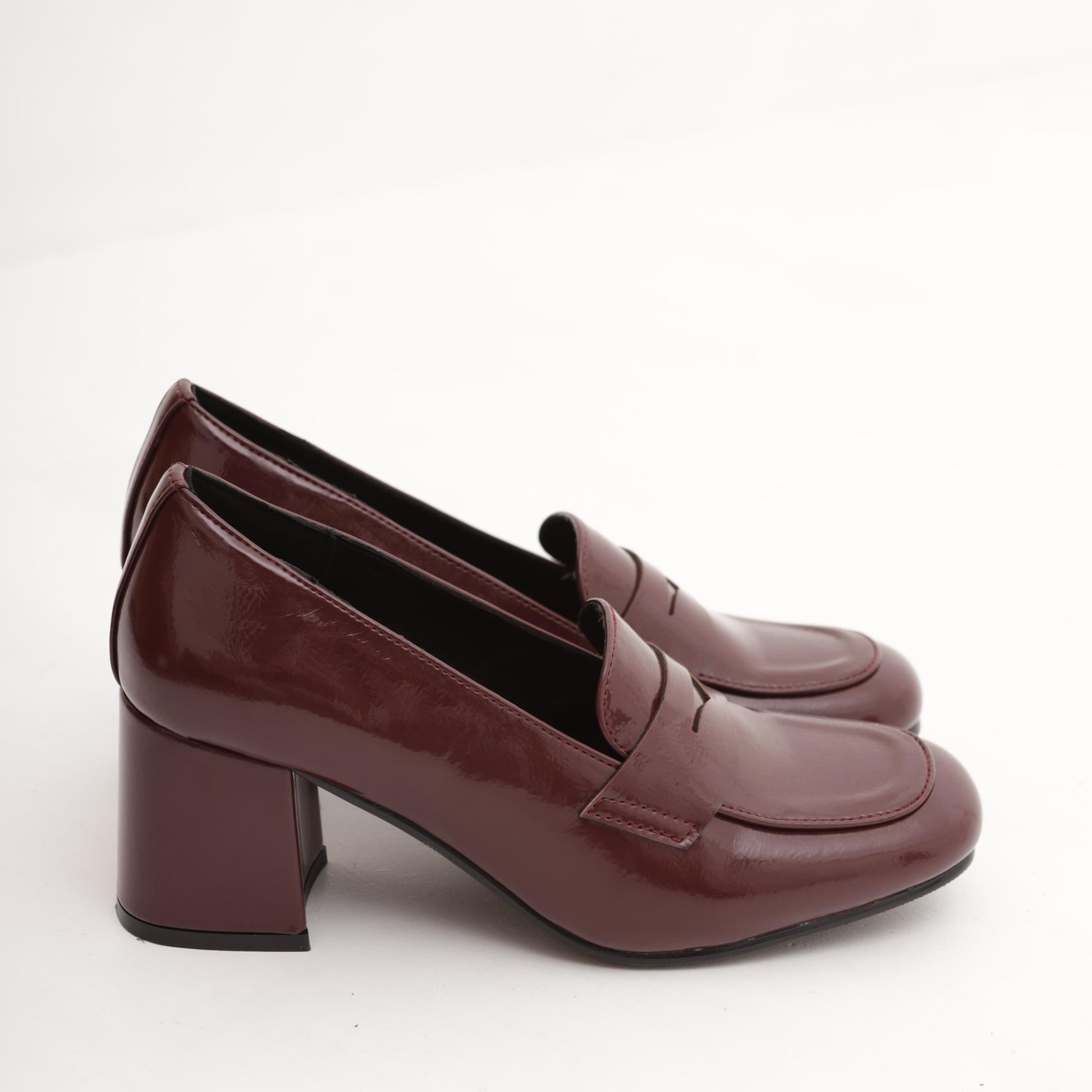 MOCASSINO TACCO LISCIO BORDEAUX 