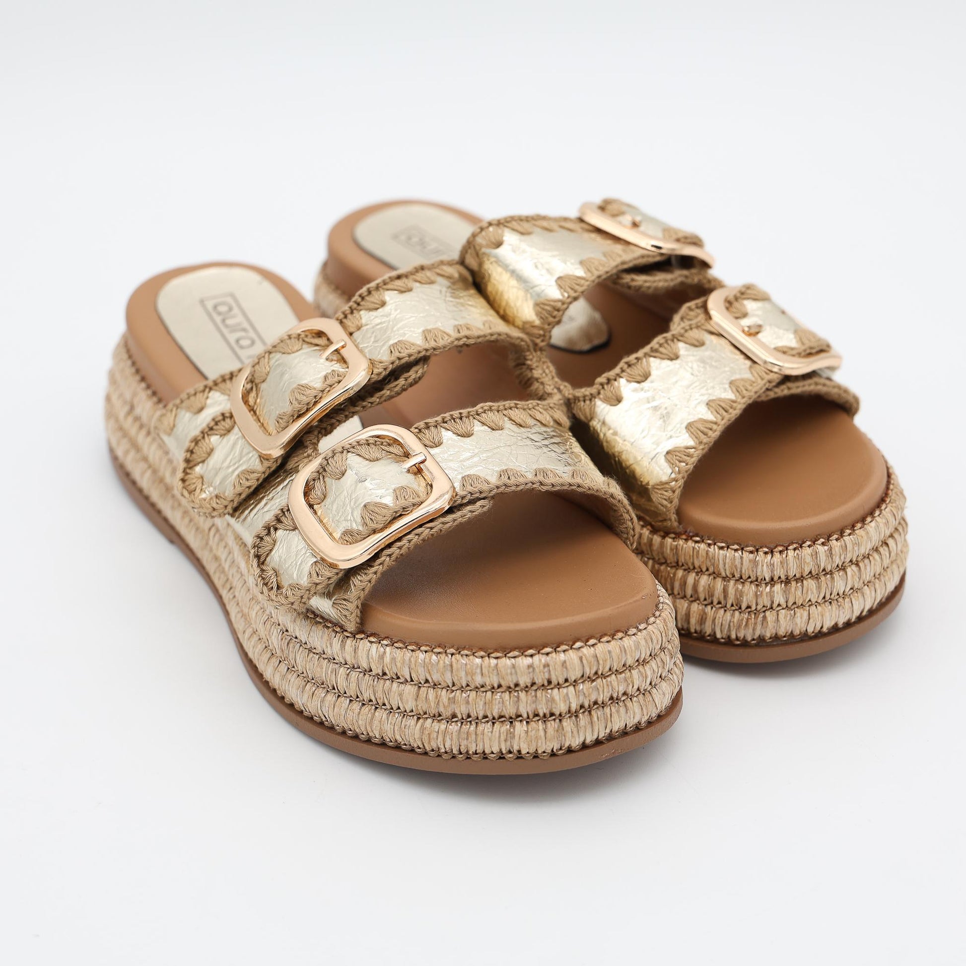 SANDALO FLATFORM CORDA ORO 