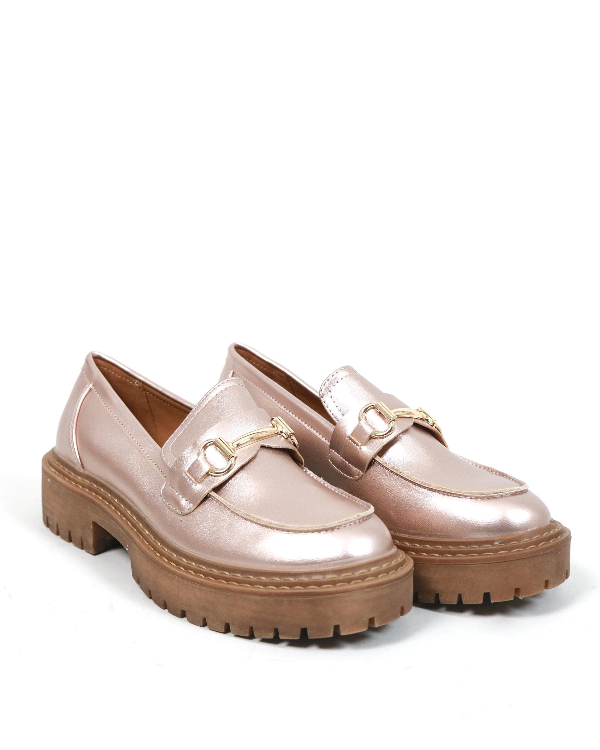 MOCASSINO DOPPIA CUCITURA ORO ROSA 