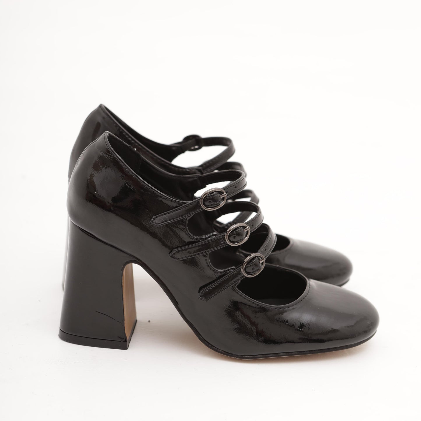 MARY JANE ALTA 3 CINTURINI NAPLACK NERO 