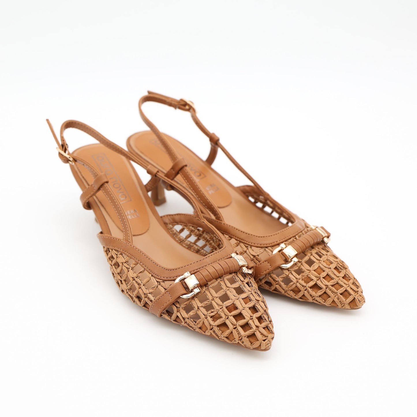 SLINGBACK RETE MORSETTO CUOIO 